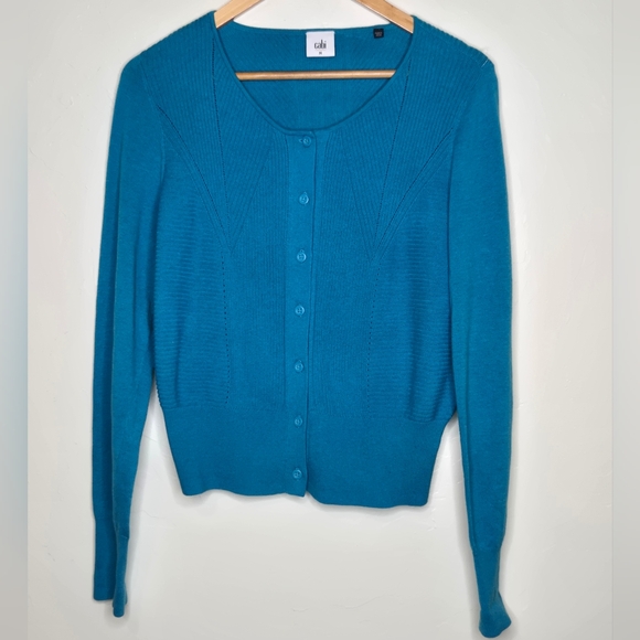 CAbi Sweaters - Cabi Darby Cardigan Blue Button Up Long Sleeve Sweater Style 3169 Size Medium